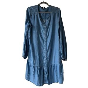 Buffalo David Bitton Blue Chambray Tunic Dress Women’s Size M Long Sleeve